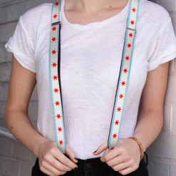 Suspenders - 1.0" - Chicago Flag