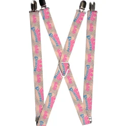 Suspenders - 1.0" - Crown Princess Oval Baby Pink/Baby Blue