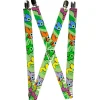 Suspenders - 1.0" - Cute Dinosaurs Yellow/Green