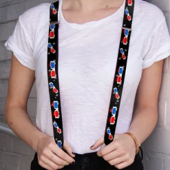 Suspenders - 1.0" - 3-D Glasses Dripping w/Stars