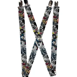 Suspenders - 1.0" - Dead Men Tell No Tales CLOSE-UP White