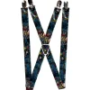 Suspenders - 1.0" - Dead Men Tell No Tales CLOSE-UP Turquoise