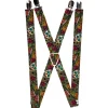 Suspenders - 1.0" - Death Before Dishonor CLOSE-UP Olive