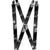 Suspenders - 1.0" - Die Hard Skulls & Stars1 Black/Grays