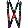 Suspenders - 1.0" - Dinosaur Silhouette Black/Multi Color