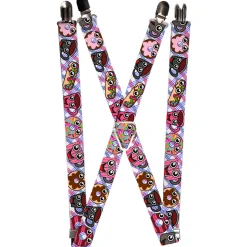 Suspenders - 1.0" - Donuts & Coffee Cartoon