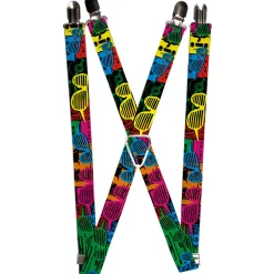 Suspenders - 1.0" - Eighties Shades Tapes Black/Neon