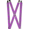 Suspenders - 1.0" - Eighties Hearts Fuchsia/Black/White