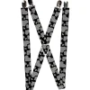 Suspenders - 1.0" - Eighties Hearts Black/White