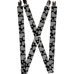 Suspenders - 1.0" - Eighties Hearts Black/White
