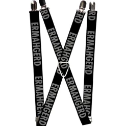 Suspenders - 1.0" - ERMAHGERD! Black/Gray