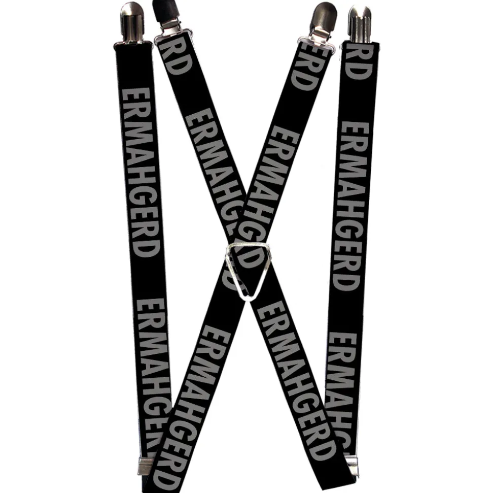 Suspenders - 1.0" - ERMAHGERD! Black/Gray