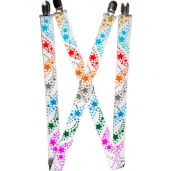 Suspenders - 1.0" - Falling Stars White/Multi Color