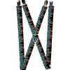 Suspenders - 1.0" - Flames Black/Blue/Pink