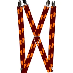 Suspenders - 1.0" - Flip Flops Burgundy/Orange