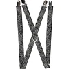 Suspenders - 1.0" - Floral Paisley2 Black/White