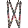 Suspenders - 1.0" - Flowers w/Filigree Pink