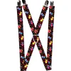 Suspenders - 1.0" - Flying Owls w/Leaves Black/Multi Color