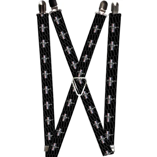Suspenders - 1.0" - Ford Mustang w Bars REPEAT w Text