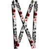 Suspenders - 1.0" - Fright Night White/Black/Red