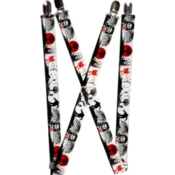 Suspenders - 1.0" - Fright Night White/Black/Red