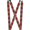 Suspenders - 1.0" - Geometric1 Black/Red/Tan/Brown/Baby Blue