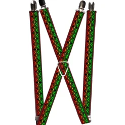 Suspenders - 1.0" - Geomteric2 Black/Red/Yellow/Green
