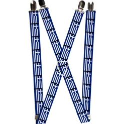 Suspenders - 1.0" - Greece Flags
