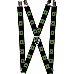 Suspenders - 1.0" - Green Lantern Logo Black Green