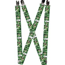 Suspenders - 1.0" - Green Lantern Green Glow w Text