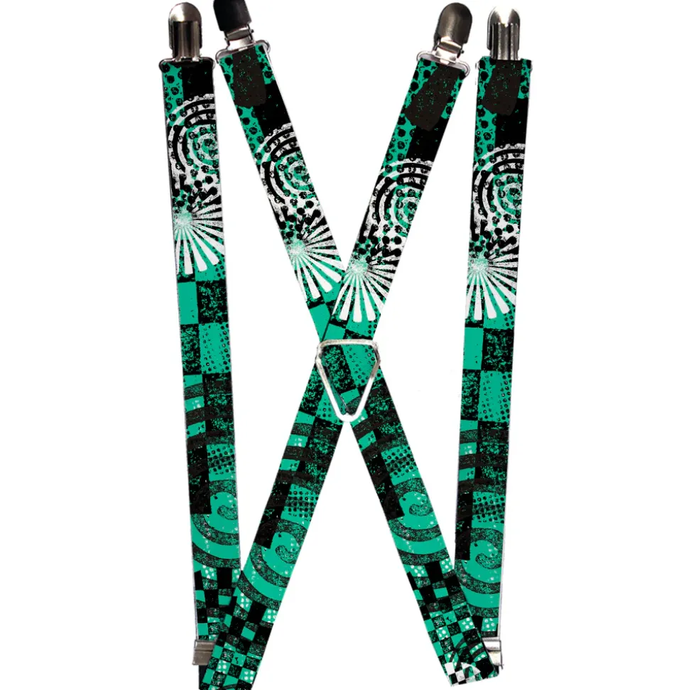 Suspenders - 1.0" - Grunge Chaos Green