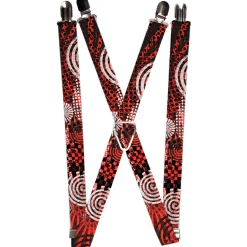 Suspenders - 1.0" - Grunge Chaos Red