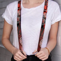Suspenders - 1.0" - Grunge Chaos Red