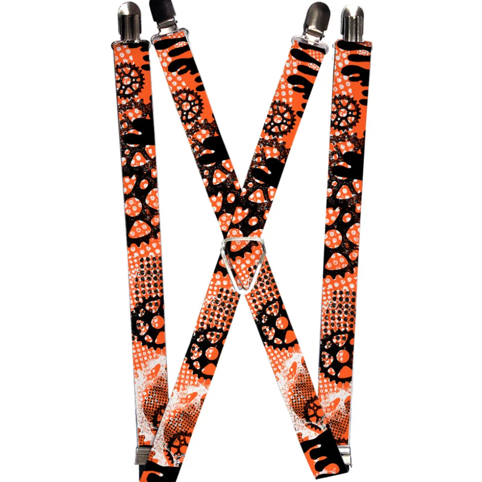 Suspenders - 1.0" - Grunge Gears Orange