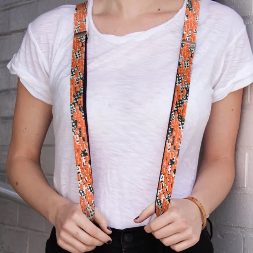 Suspenders - 1.0" - Grunge Bricks Orange
