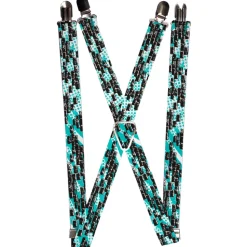Suspenders - 1.0" - Grunge Bricks Green