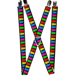 Suspenders - 1.0" - Gummy Bears Black/Multi Color