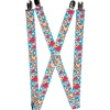 Suspenders - 1.0" - Happy Cupcakes Buffalo Plaid White/Blue