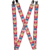Suspenders - 1.0" - Happy Cupcakes/Dots Pink/Green