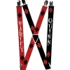 Suspenders - 1.0" - HARLEY Diamonds Red Black White + QUINN Diamonds Black Red White