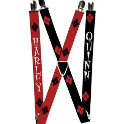 Suspenders - 1.0" - HARLEY Diamonds Red Black White + QUINN Diamonds Black Red White