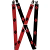 Suspenders - 1.0" - Harley Quinn Diamonds Red Black + Black Red
