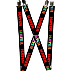 Suspenders - 1.0" - HATER Black/Red/Rainbow Fade
