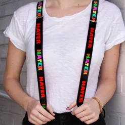 Suspenders - 1.0" - HATER Black/Red/Rainbow Fade