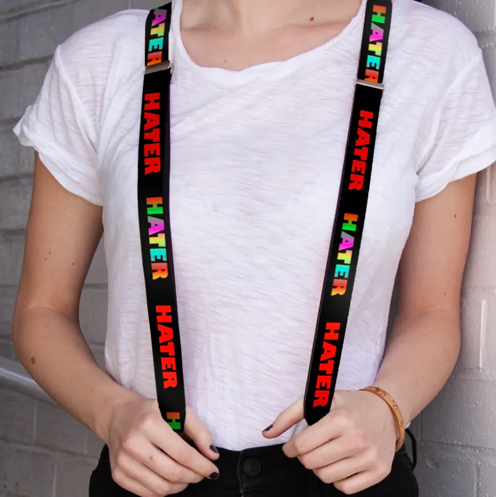 Suspenders - 1.0" - HATER Black/Red/Rainbow Fade