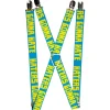 Suspenders - 1.0" - HATERS GONNA HATE Turquoise/Yellow
