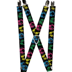 Suspenders - 1.0" - Headphones Buffalo Plaid Black/Neon