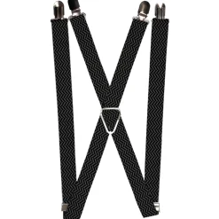 Suspenders - 1.0" - Herringbone Black/Gray