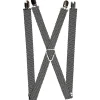 Suspenders - 1.0" - Herringbone Jagged Black/White