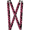 Suspenders - 1.0" - Hibiscus Weathered Black/Pink